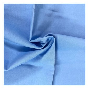 Sky Blue Organic Premium Cotton Fabric by the Metre