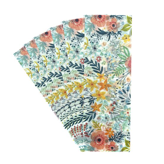 Floral Printed Tissue Paper 50cm x 70cm 6 Pack image number 1