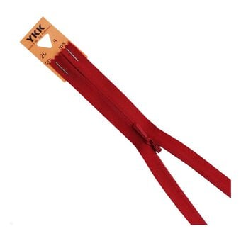 YKK Red Concealed Zip 20cm