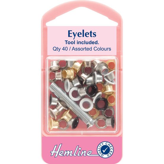 Hemline Assorted Eyelets 5.5mm 40 Pack image number 1