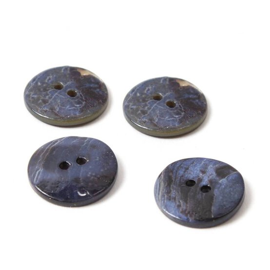 Hemline Sky Blue Shell Mother of Pearl Button 4 Pack image number 1
