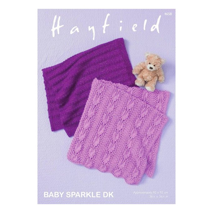 Hayfield Baby Sparkle DK Blankets Digital Pattern 4658 Hobbycraft