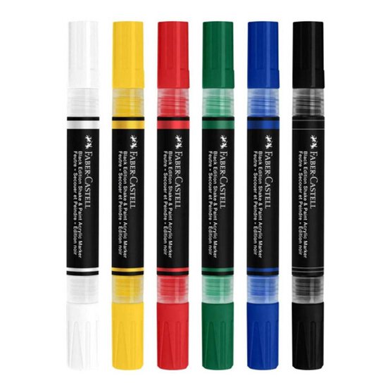 Faber-Castell Classic Shake & Paint Acrylic Marker 6 Pack image number 2