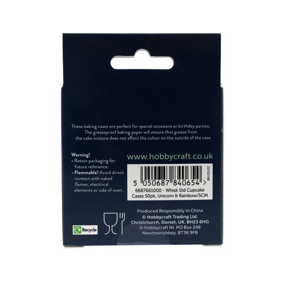 Whisk Unicorn and Rainbow Cupcake Cases 50 Pack image number 5