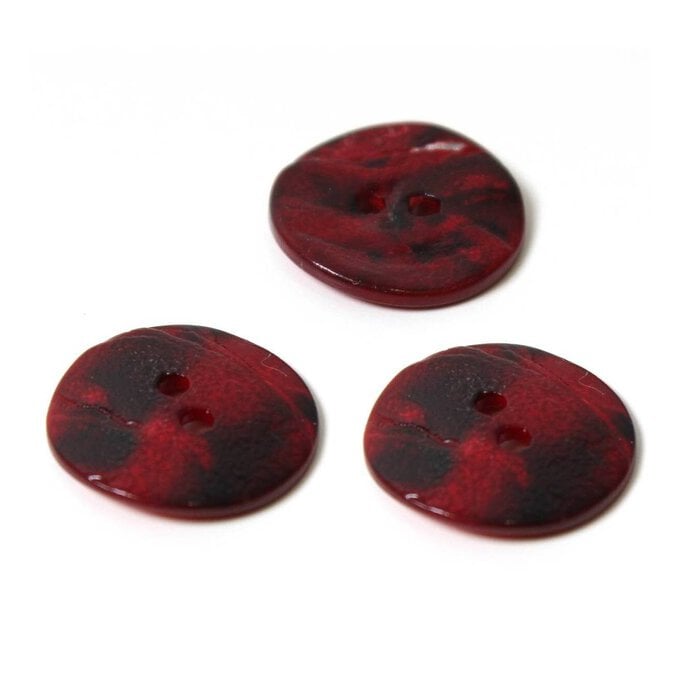 Hemline Red Shell Mother of Pearl Button 3 Pack image number 1