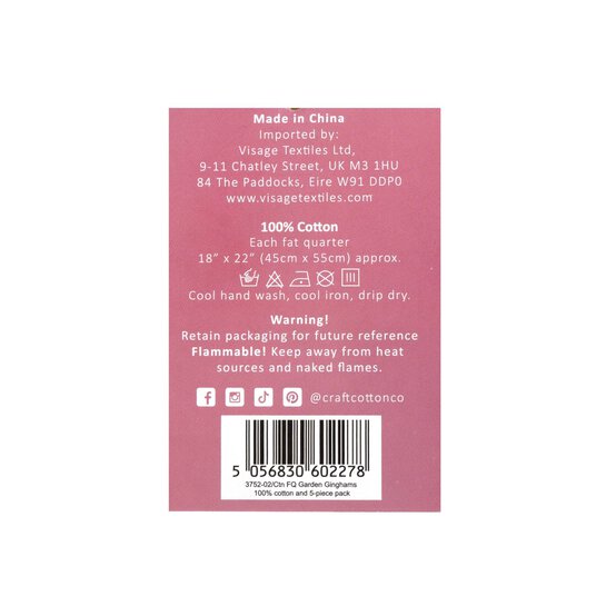 Gingham Garden Cotton Fat Quarters 5 Pack image number 9