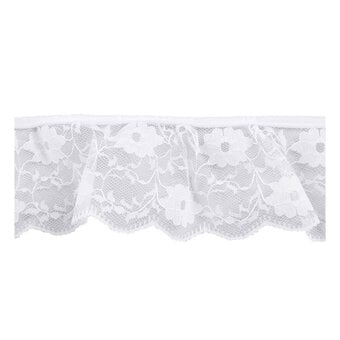 White 60mm Frilled Nylon Lace Trim by the Metre