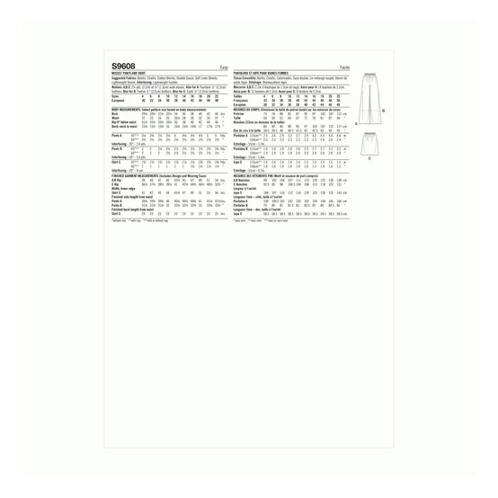 Simplicity Women’s Trousers and Skirt Sewing Pattern S9608 (14-22) image number 2