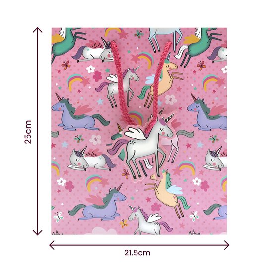 Pink Unicorn Gift Bag 21.5 x 25cm image number 5