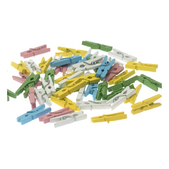 Mini Pastel Wooden Pegs 50 Pack image number 3