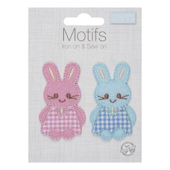 Trimits Check Bunny Iron-On Patches 2 Pack
