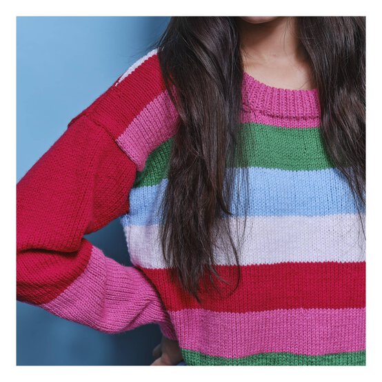 Knitcraft Multi Stripe Jumper Digital Pattern 0318 image number 2