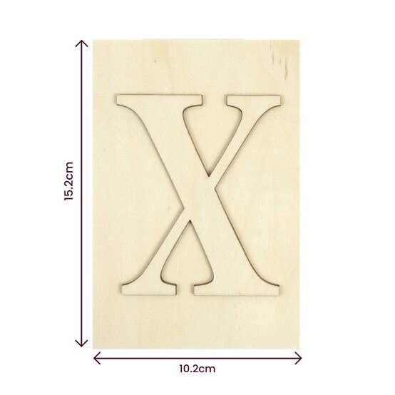 Wooden Letter X Plaque 10cm x 15cm image number 4