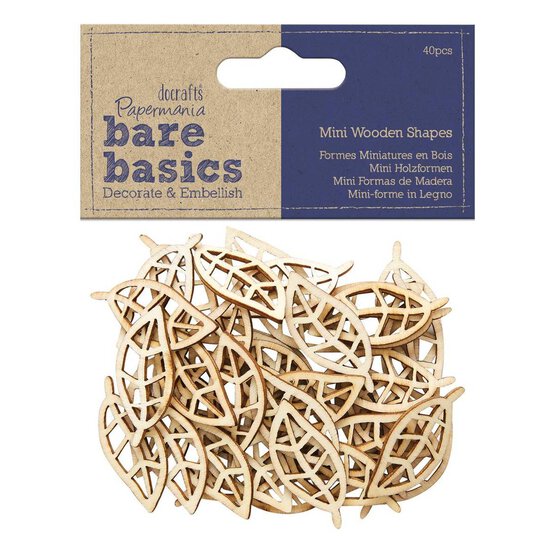 Papermania Mini Wooden Leaf Shapes 40 Pack image number 2