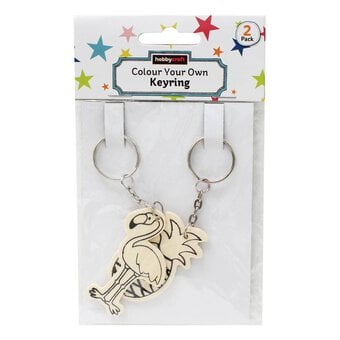 Colour Your Own Tropical Wooden Keyring 2 Pack image number 2