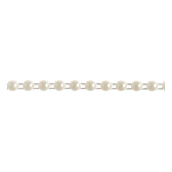 Ivory 4mm Flat Back Pearl Beading by the Metre image number 2