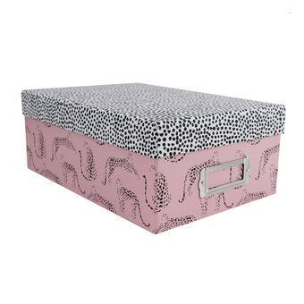 Pink Leopard Dot Storage Box 11cm x 20cm x 29cm