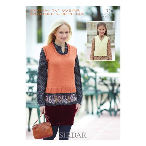 Sirdar Wash 'n' Wear Double Crepe DK Tank Tops Digital Pattern 7341 image number 1