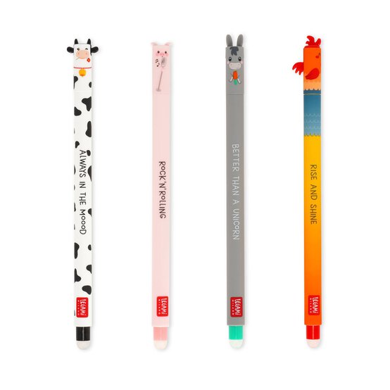 Legami Farm Sweet Farm Erasable Gel Pens 4 Pack  image number 2