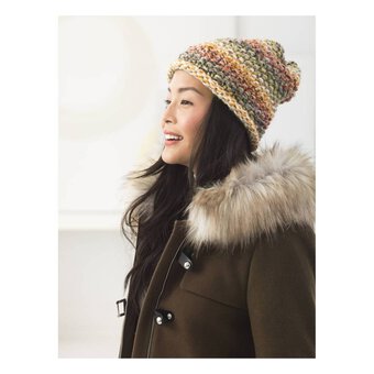 FREE PATTERN Lion Brand Thick and Quick Seed Stitch Hat L60371