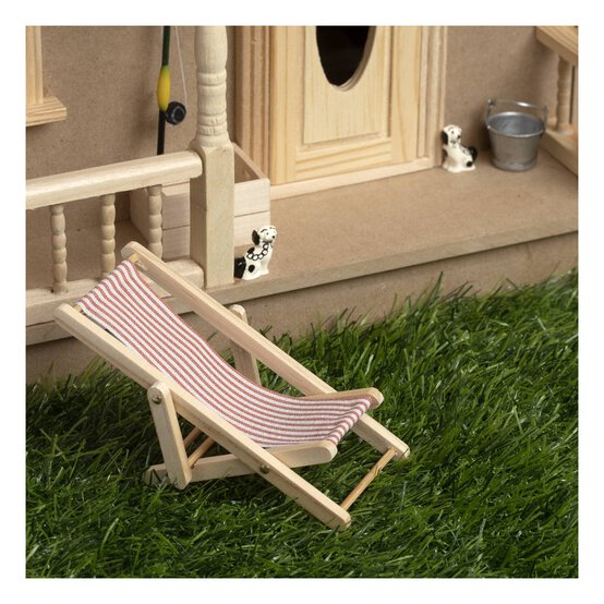 Doll&rsquo;s House Red Striped Deckchair image number 2