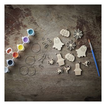 Make Your Own Halloween Earrings Wooden Jewellery Kit 4 Pack
