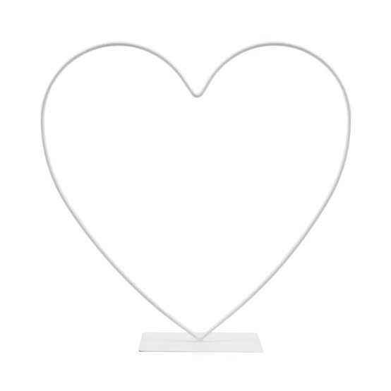 White Metal Heart Frame Decoration 30cm image number 1