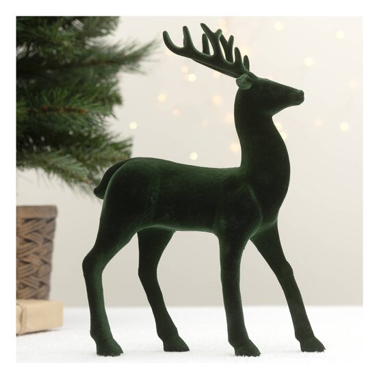 Green Velvet Stag 32cm  image number 1
