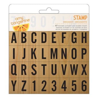 American Crafts Amy Tangerine Wooden Alphabet Stamp Set