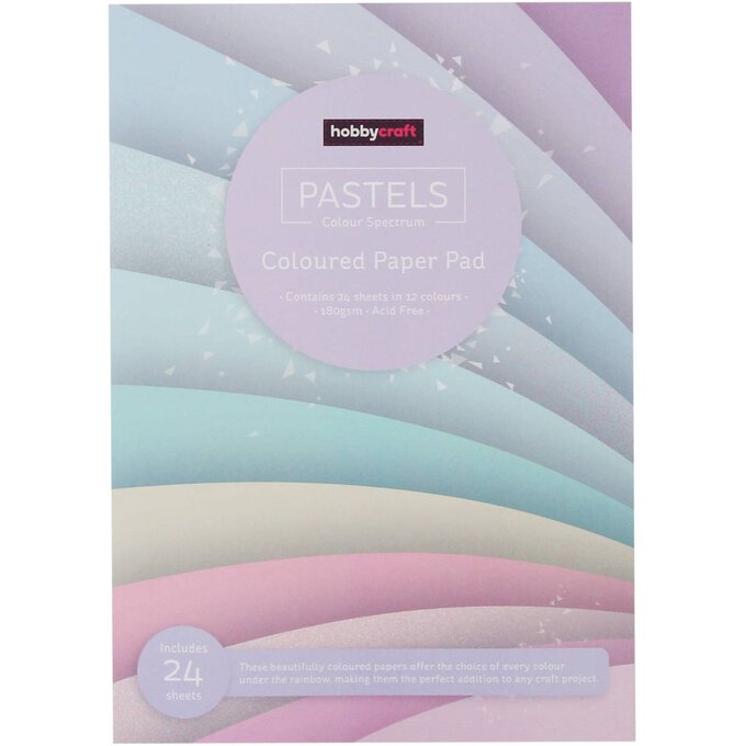 Pastel Coloured Paper Pad A4 24 Pack Hobbycraft