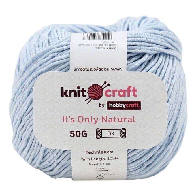 Knitcraft Cornflower It's Only Natural Light DK Yarn 50g