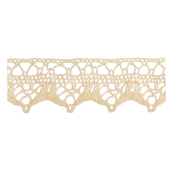 Natural 30mm Cotton Lace Trim by the Metre image number 1