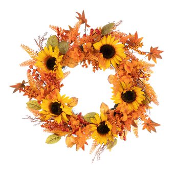 Autumn Sunflower Wreath 55cm