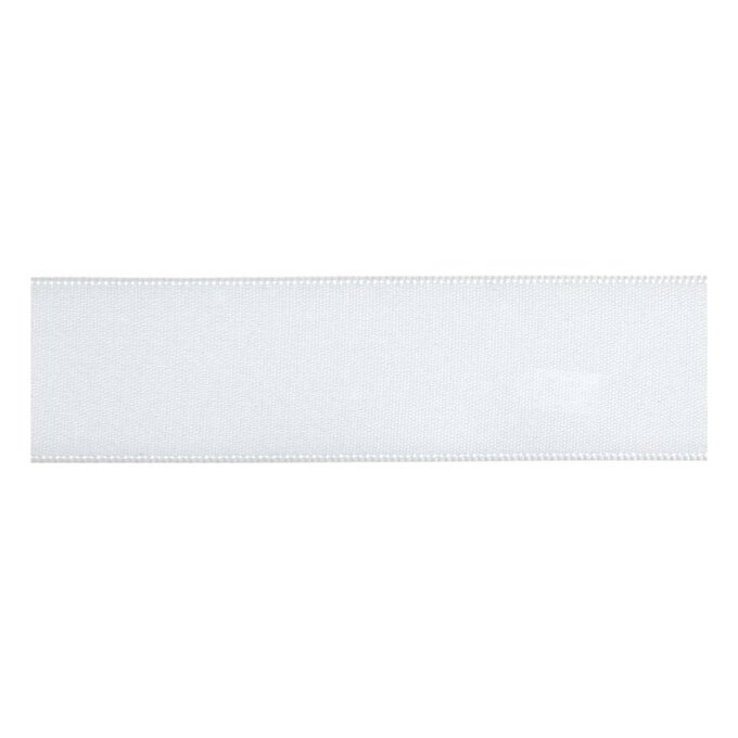 White Double-Faced Satin Ribbon 12mm x 5m image number 1