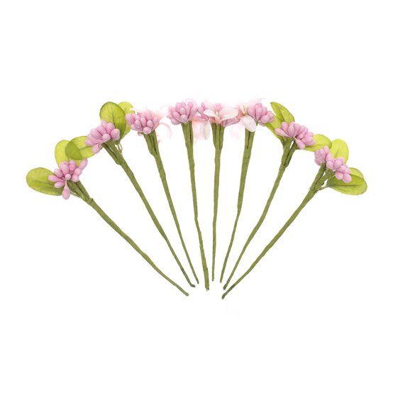 Pink Floral Picks 8 Pack image number 3