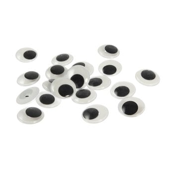 Black and White Sew-On Googly Eyes 25mm 20 Pack