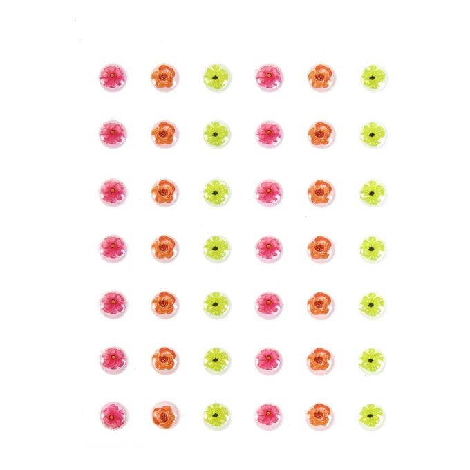 Bright Flower Adhesive Gems 10mm 42 Pack image number 1