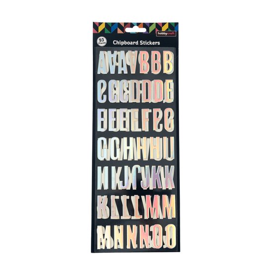 Iridescent Chipboard Alphabet Stickers image number 4