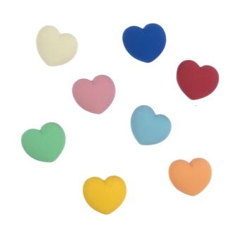 Heart Silicone Accessory Charms 6 Pack