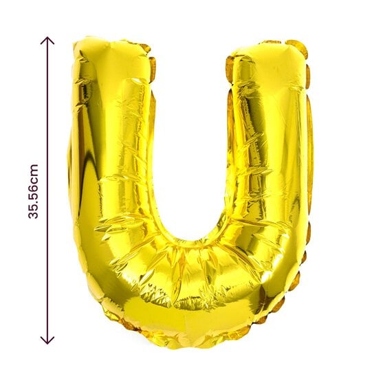 Gold Foil Letter U Balloon image number 2