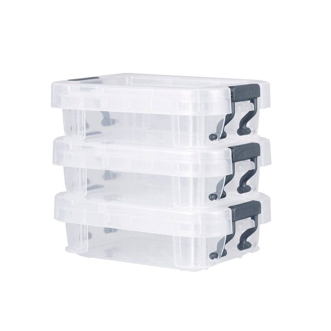 Whitefurze Allstore 0.1 Litre Clear Storage Box 3 Pack image number 1