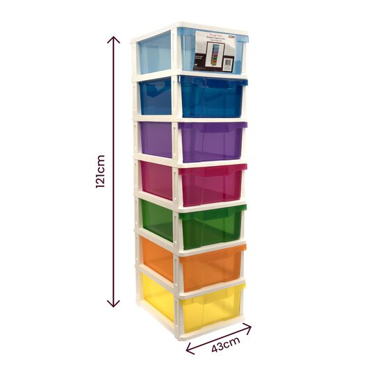 Multicolour Storage Tower 7 Drawers image number 5
