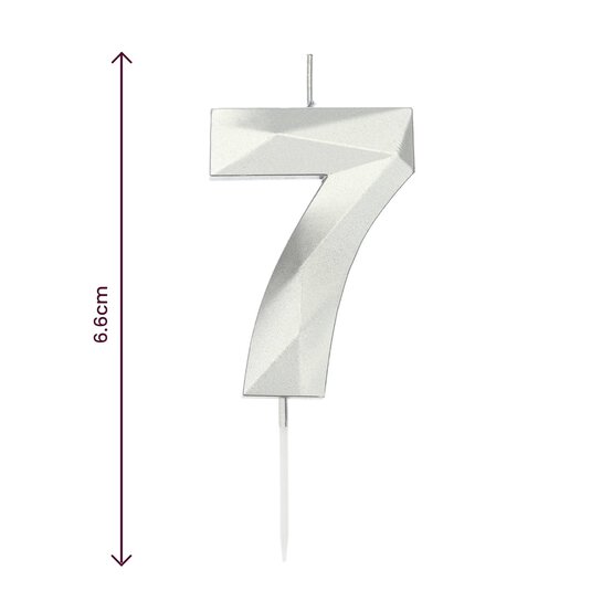 Whisk Silver Faceted Number 7 Candle image number 5