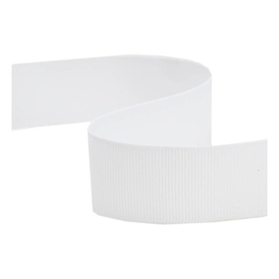 White Grosgrain Ribbon 25mm x 5m image number 1