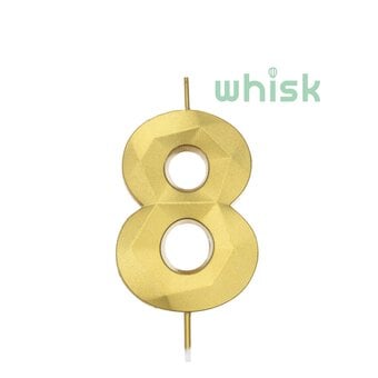 Whisk Gold Faceted Number 8 Candle