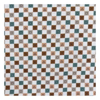 Combat Quest X and O Cotton Fabric by the Metre