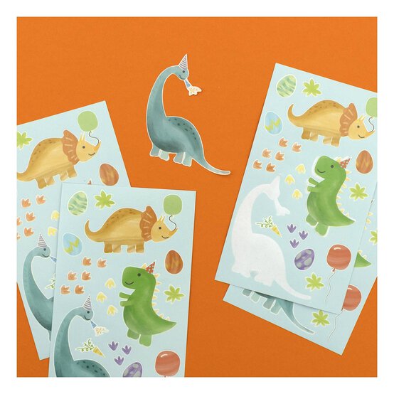 Dinosaur Party Sticker Sheets 4 Pack image number 2