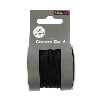 Black Cotton Cord 1mm x 40m 