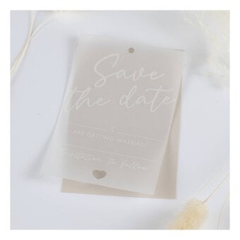 White Vellum Save the Date Tags 20 Pack