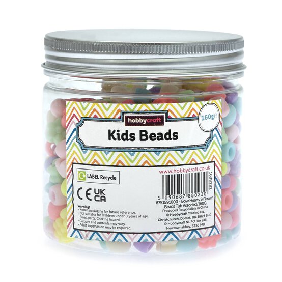 Bow, Heart and Flower Beads Tub 160g image number 4